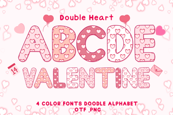 Double Heart: Adorable Color Fonts for Creative Design