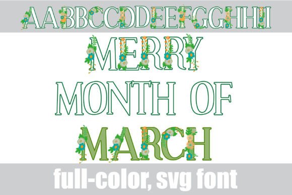 Merry Month of March: A Floral SVG Font for Vibrant Designs