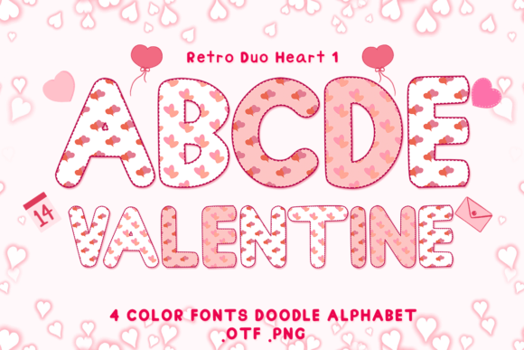 Retro Duo Heart 1: Elevate Your Valentine's Day Designs