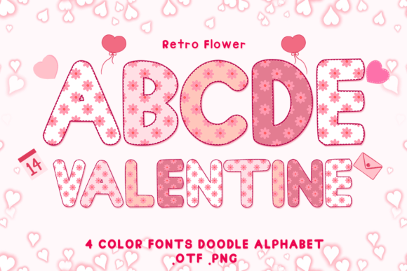 Retro Flower: Adorable Color Fonts for Creative Design