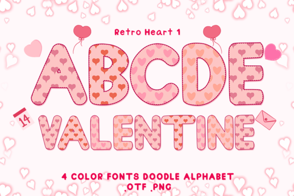 Retro Heart 1: A Color Font for Vibrant Design
