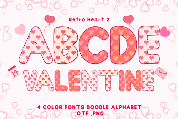 Retro Heart 2: Adorable Color Fonts for Creative Design
