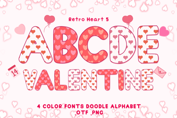 Retro Heart 5: Elevate Designs with Adorable Color Fonts
