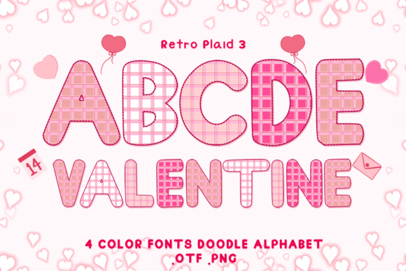 Retro Plaid 3: Adorable Color Fonts for Creative Design