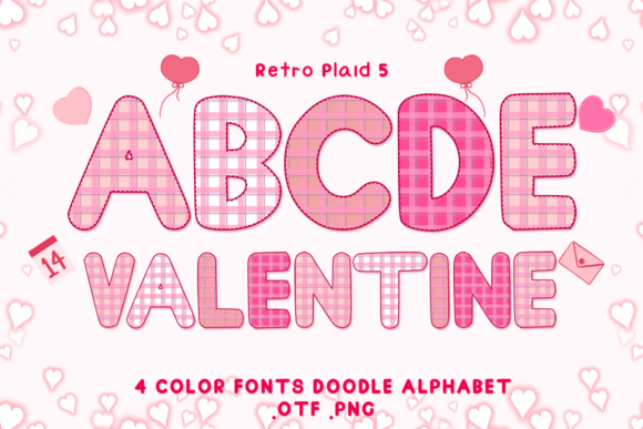 Retro Plaid 5: Adorable Color Fonts for Modern Design