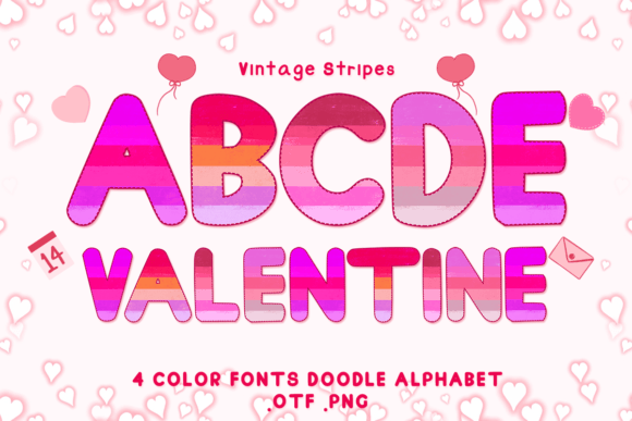 Vintage Stripes: Adorable Color Fonts for Creative Design